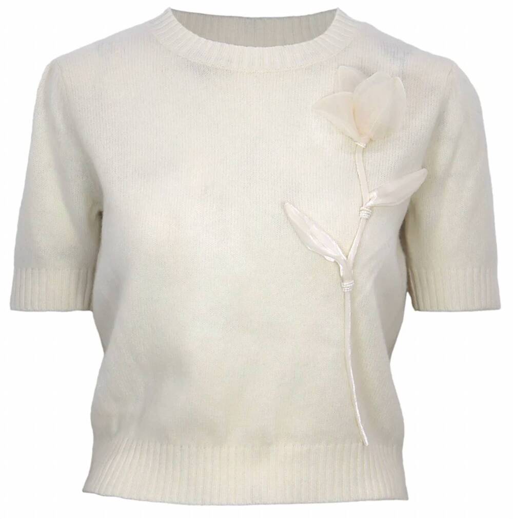 NEW LUCY PARIS women's lily knit top in cream